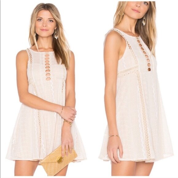 Free People Dresses & Skirts - FREE PEOPLE WHEREVER YOU GO MINI IVORY WOMEN DRESS SIZE 4 PRE-OWNED